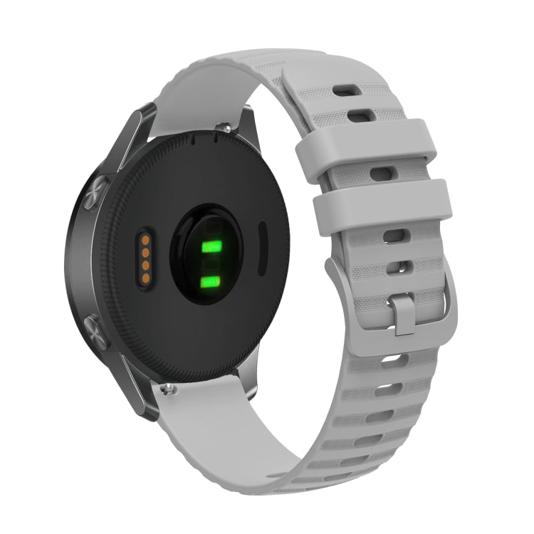 For Samsung Galaxy Watch 42mm 20mm Wavy Dotted Solid-Color Silicone Watch Band(Gray) - Watch Bands by PMC TechLife | Online Shopping South Africa | PMC TechLife | Buy Now Pay Later Mobicred