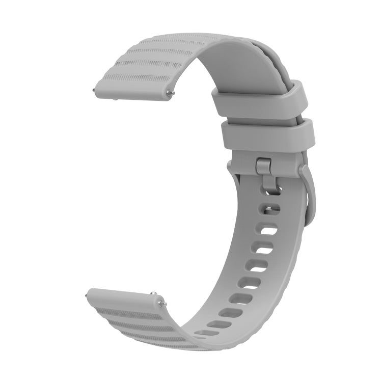 For Samsung Galaxy Watch 42mm 20mm Wavy Dotted Solid-Color Silicone Watch Band(Gray) - Watch Bands by PMC TechLife | Online Shopping South Africa | PMC TechLife | Buy Now Pay Later Mobicred