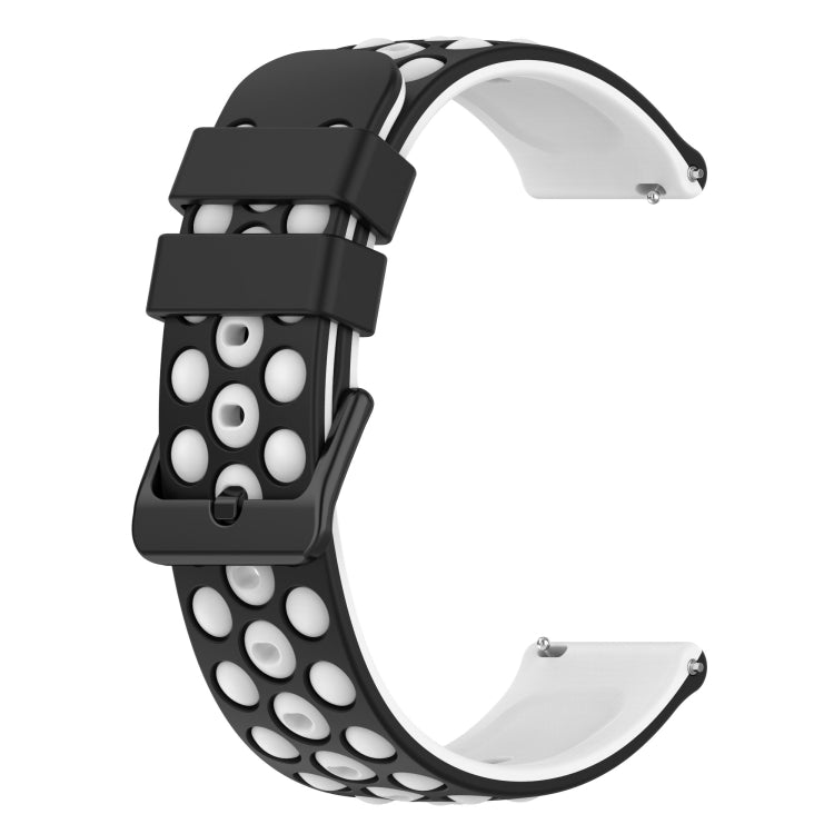 For Xiaomi MI Watch S1 Pro 22mm Two-Color Porous Silicone Watch Band(Black+White) - free shipping - PMC TechLife - Order now!