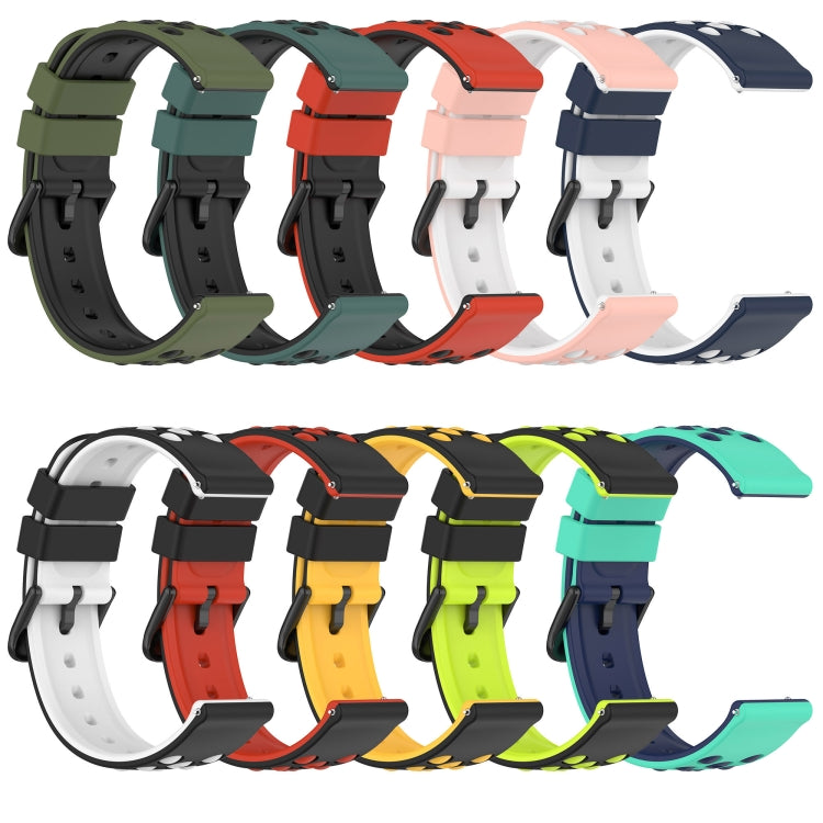For Xiaomi MI Watch S1 Pro 22mm Two-Color Porous Silicone Watch Band(Black+White) - free shipping - PMC TechLife - Order now!