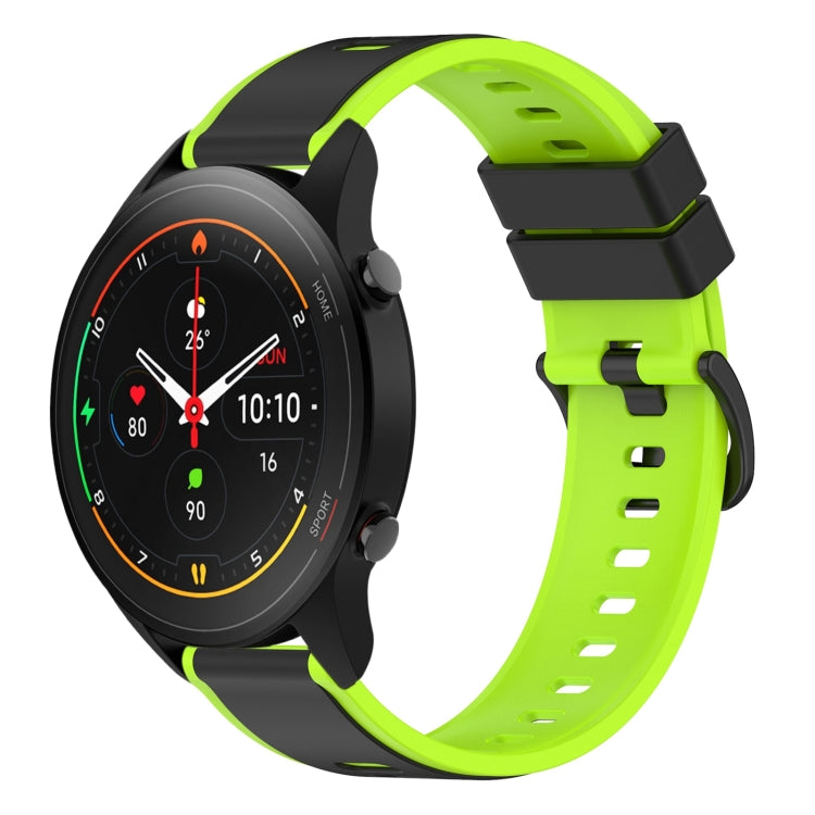 For Xiaomi MI Watch S1 Pro 22mm Two-Color Silicone Watch Band(Black+Lime Green) - free shipping - PMC TechLife - Order now!