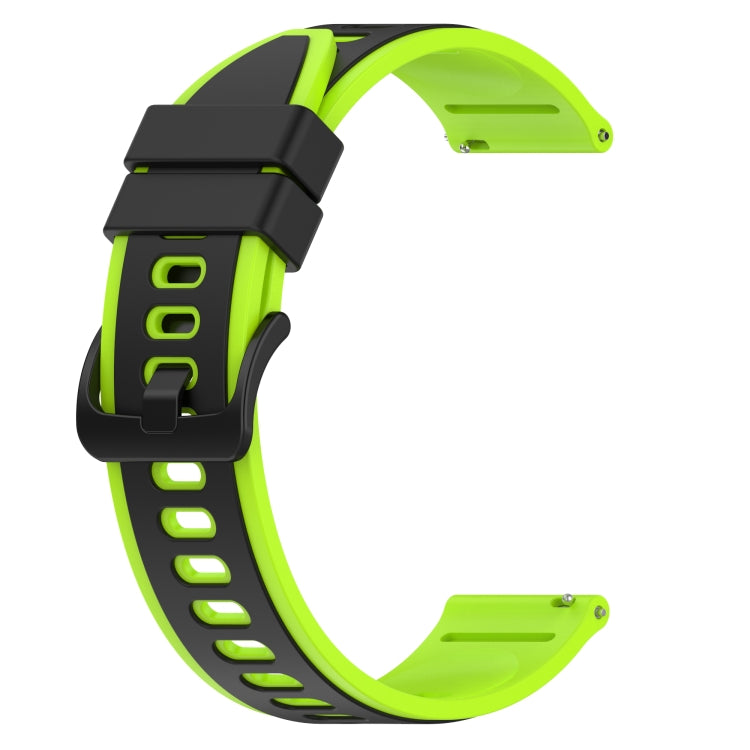 For Xiaomi MI Watch S1 Pro 22mm Two-Color Silicone Watch Band(Black+Lime Green) - free shipping - PMC TechLife - Order now!