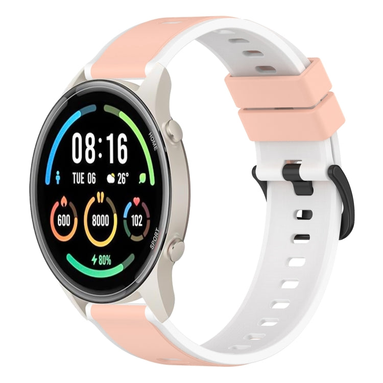 For Xiaomi MI Watch Sport 22mm Two-Color Silicone Watch Band(Pink+White) - free shipping - PMC TechLife - Order now!