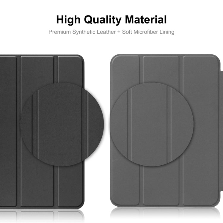 For Lenovo Tab P11 Pro Gen2 11.2 inch 2022 ENKAY Tri-fold Custer Texture Leather Stand Smart Case(Black) - Lenovo by ENKAY | Online Shopping South Africa | PMC TechLife | Buy Now Pay Later Mobicred