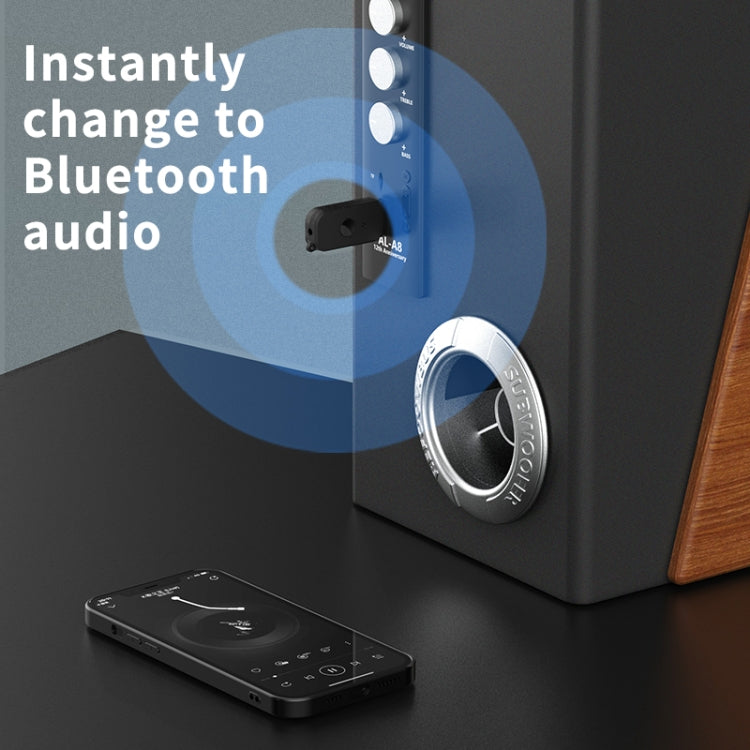 H210 Bluetooth 5.3 Audio Receiver Transmitter 2 in 1 AUX+USB Dual Output - Audio Receiver Transmitter by PMC TechLife | Online Shopping South Africa | PMC TechLife