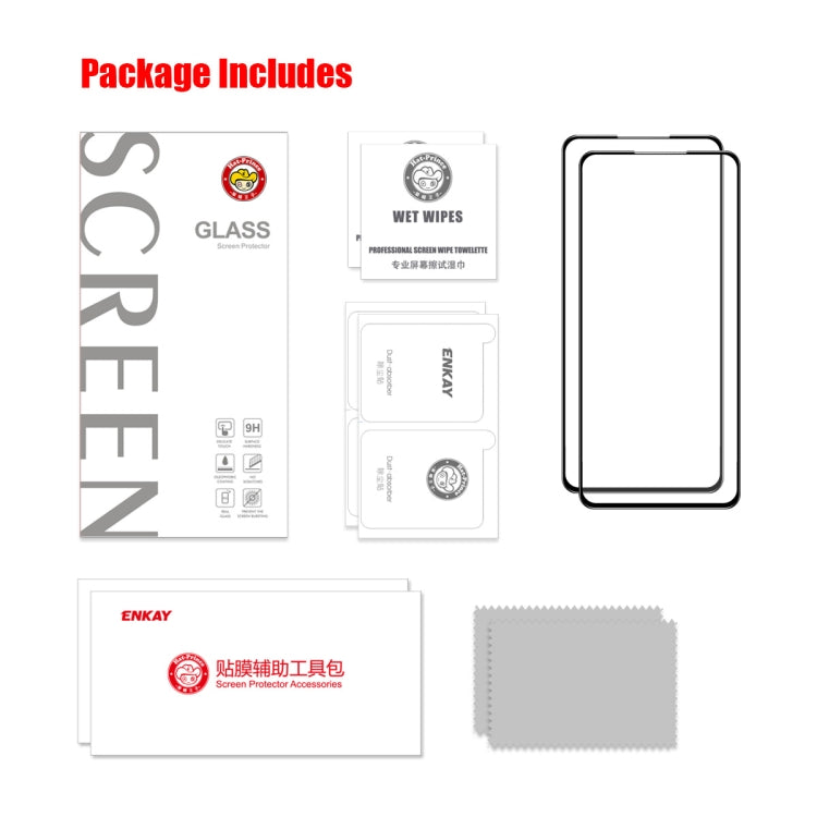 For Asus Zenfone 9 2pcs ENKAY Full Glue 0.26mm 9H 2.5D Tempered Glass Full Film - ASUS Tempered Glass by ENKAY | Online Shopping South Africa | PMC TechLife | Buy Now Pay Later Mobicred