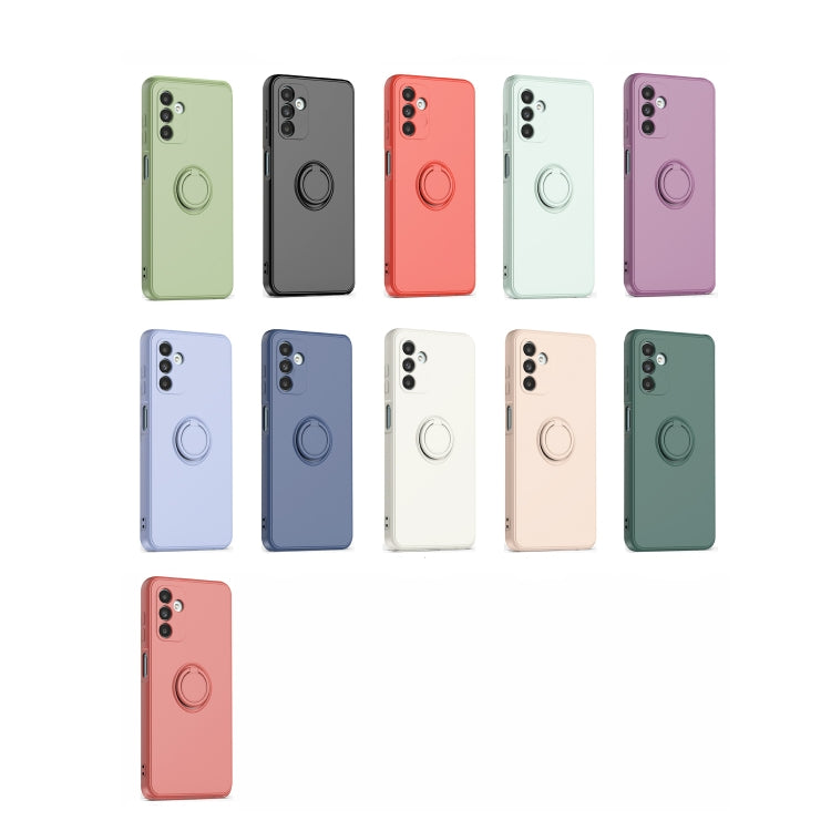 Ring Kickstand Silicone Phone Case For Samsung Galaxy A14 5G(Black) - Galaxy Phone Cases by PMC TechLife | Online Shopping South Africa | PMC TechLife