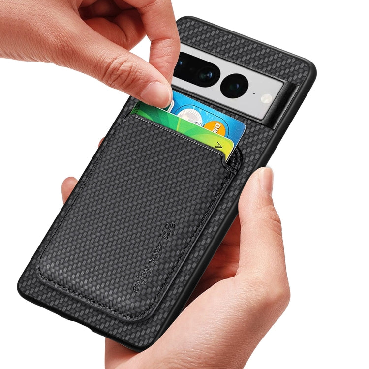 For Google Pixel 7 Pro Carbon Fiber Leather Card Magsafe Phone Case(Khaki) - free shipping - PMC TechLife - Order now!