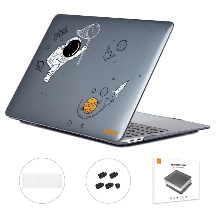 For MacBook Pro 13.3 A1706/A1989/A2159 ENKAY Hat-Prince 3 in 1 Spaceman Pattern Laotop Protective Crystal Case with TPU Keyboard Film / Anti-dust Plugs, Version:US(Spaceman No.2) - MacBook Pro Cases by ENKAY | Online Shopping South Africa | PMC TechLife