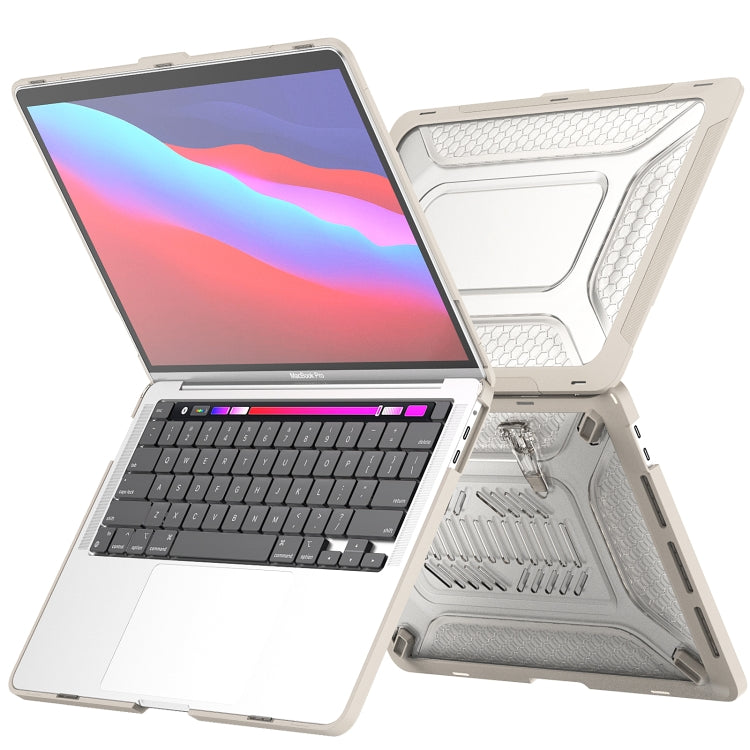 For MacBook Pro 13.3 A1706/A1989/A2159 ENKAY Hat-Prince 3 in 1 Protective Bracket  Case Cover Hard Shell with TPU Keyboard Film / Anti-dust Plugs, Version:US(Khaki) - free shipping - PMC TechLife - Order now!