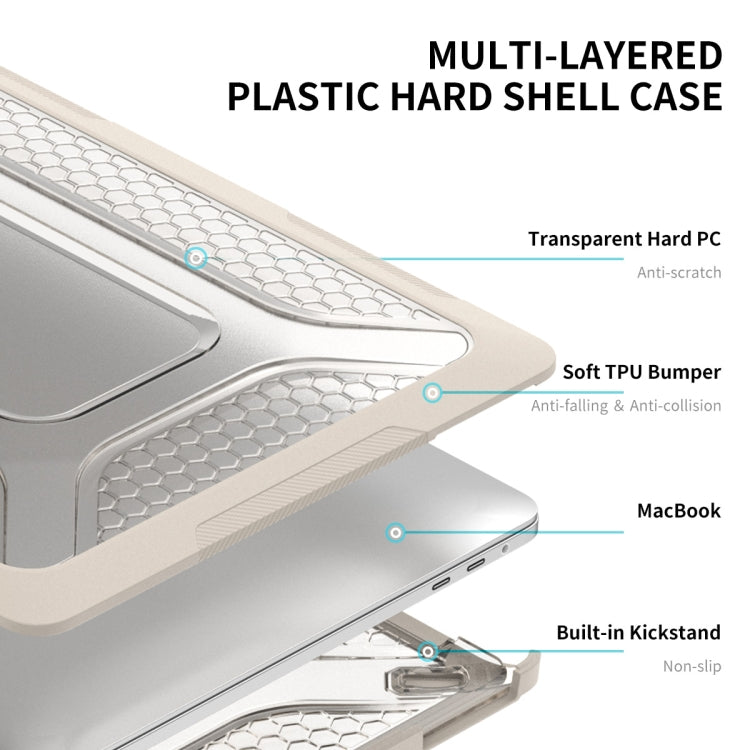 For MacBook Pro 13.3 A1706/A1989/A2159 ENKAY Hat-Prince 3 in 1 Protective Bracket  Case Cover Hard Shell with TPU Keyboard Film / Anti-dust Plugs, Version:US(Khaki) - free shipping - PMC TechLife - Order now!