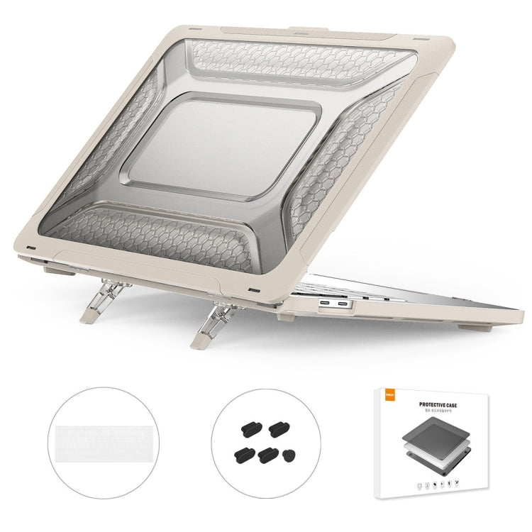For MacBook Pro 13.3 A1706/A1989/A2159 ENKAY Hat-Prince 3 in 1 Protective Bracket  Case Cover Hard Shell with TPU Keyboard Film / Anti-dust Plugs, Version:EU(Khaki) - free shipping - PMC TechLife - Order now!