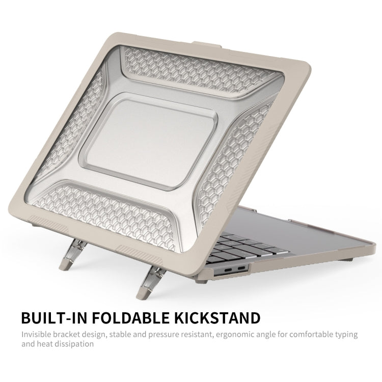 For MacBook Pro 13.3 A1706/A1989/A2159 ENKAY Hat-Prince 3 in 1 Protective Bracket  Case Cover Hard Shell with TPU Keyboard Film / Anti-dust Plugs, Version:EU(Khaki) - free shipping - PMC TechLife - Order now!