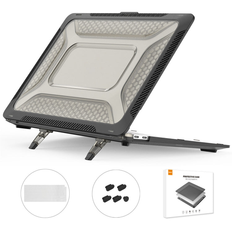 For MacBook Air 13.3 2020 A2179/A2337 ENKAY Hat-Prince 3 in 1 Protective Bracket  Case Cover Hard Shell with TPU Keyboard Film / Anti-dust Plugs, Version:EU(Black) - free shipping - PMC TechLife - Order now!