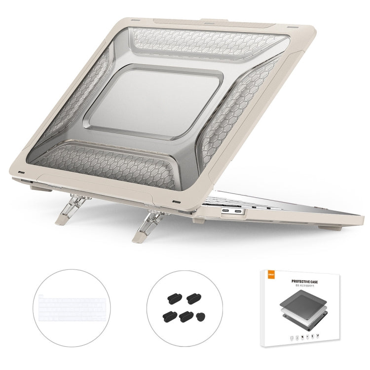 For MacBook Pro 13.3 A2251/A2289/A2338 ENKAY Hat-Prince 3 in 1 Protective Bracket  Case Cover Hard Shell with TPU Keyboard Film / Anti-dust Plugs, Version:EU(Khaki) - free shipping - PMC TechLife - Order now!