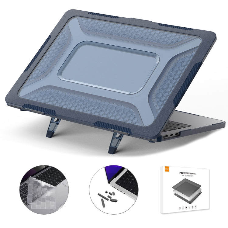 For MacBook Air 13.6 2022/2024 A2681 (M2) / A3113 (M3) ENKAY Hat-Prince 3 in 1 Protective Bracket  Case Cover Hard Shell with TPU Keyboard Film / Anti-dust Plugs, Version:US(Blue) - MacBook Air Cases by ENKAY | Online Shopping South Africa | PMC TechLife | Buy Now Pay Later Mobicred
