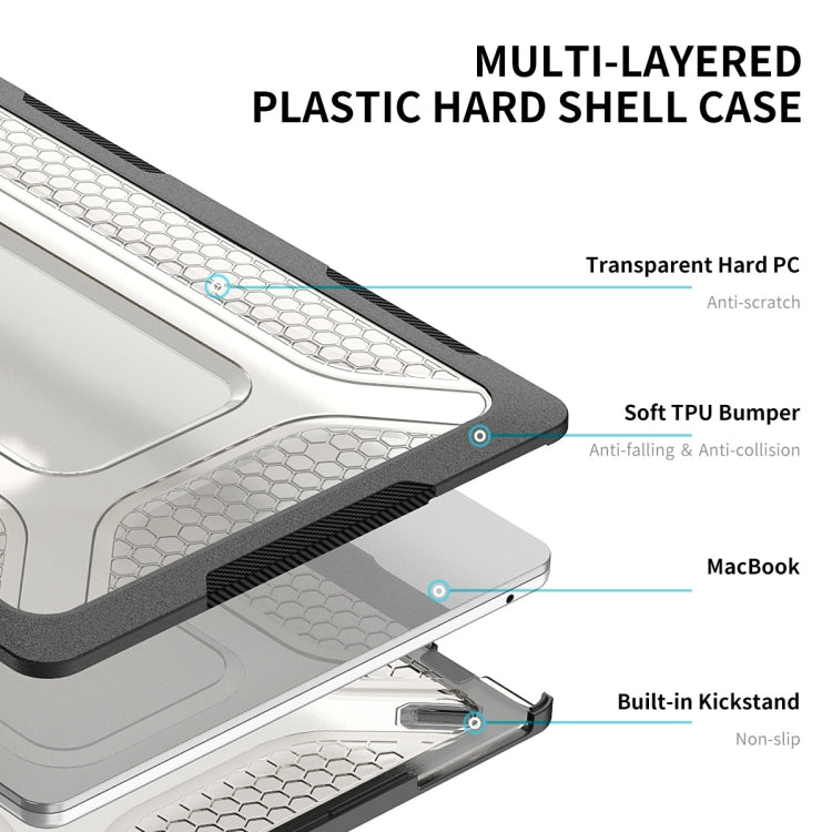 For MacBook Air 13.6 2022/2024  A2681 (M2) / A3113  (M3) ENKAY Hat-Prince 3 in 1 Protective Bracket  Case Cover Hard Shell with TPU Keyboard Film / Anti-dust Plugs, Version:EU(Khaki) - free shipping - PMC TechLife - Order now!