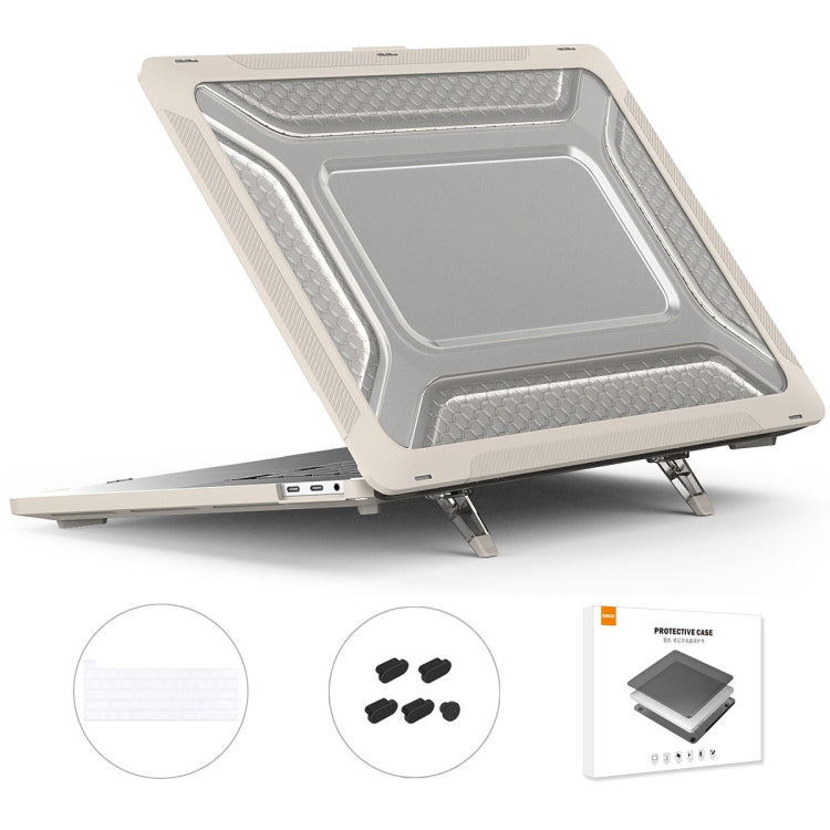 For MacBook Pro 16 A2141 ENKAY Hat-Prince 3 in 1 Protective Bracket  Case Cover Hard Shell with TPU Keyboard Film / Anti-dust Plugs, Version:US(Khaki) - MacBook Pro Cases by ENKAY | Online Shopping South Africa | PMC TechLife | Buy Now Pay Later Mobicred