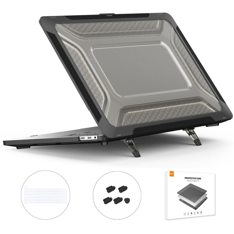 For MacBook Pro 16 A2141 ENKAY Hat-Prince 3 in 1 Protective Bracket  Case Cover Hard Shell with TPU Keyboard Film / Anti-dust Plugs, Version:EU(Black) - free shipping - PMC TechLife - Order now!
