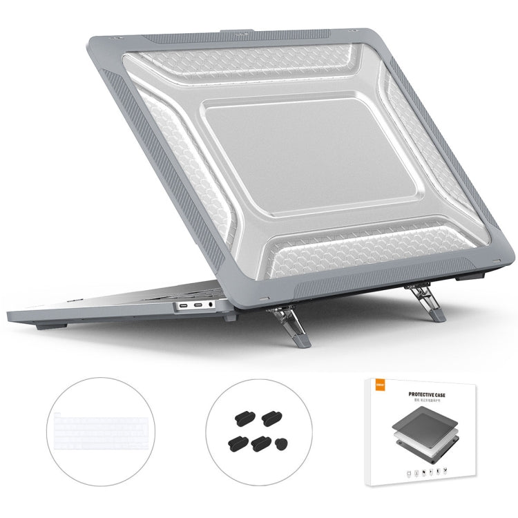 For MacBook Pro 16 A2141 ENKAY Hat-Prince 3 in 1 Protective Bracket  Case Cover Hard Shell with TPU Keyboard Film / Anti-dust Plugs, Version:EU(Grey) - MacBook Pro Cases by ENKAY | Online Shopping South Africa | PMC TechLife | Buy Now Pay Later Mobicred