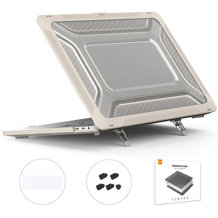 For MacBook Pro 16 A2141 ENKAY Hat-Prince 3 in 1 Protective Bracket  Case Cover Hard Shell with TPU Keyboard Film / Anti-dust Plugs, Version:EU(Khaki) - free shipping - PMC TechLife - Order now!