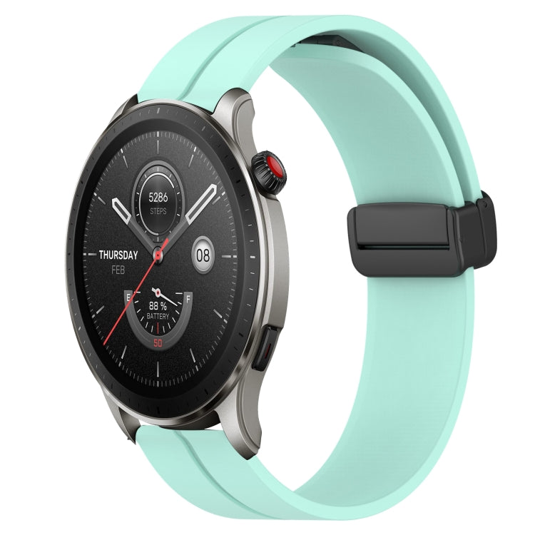 For Amazfit GTR 4 22mm Solid Color Magnetic Clasp Silicone Watch Band(Teal) - free shipping - PMC TechLife - Order now!