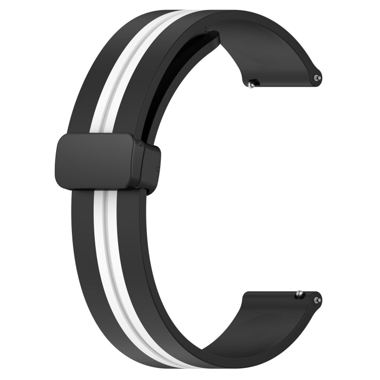 For Amazfit GTR 3 22mm Folding Magnetic Clasp Silicone Watch Band(Black+White) - free shipping - PMC TechLife - Order now!