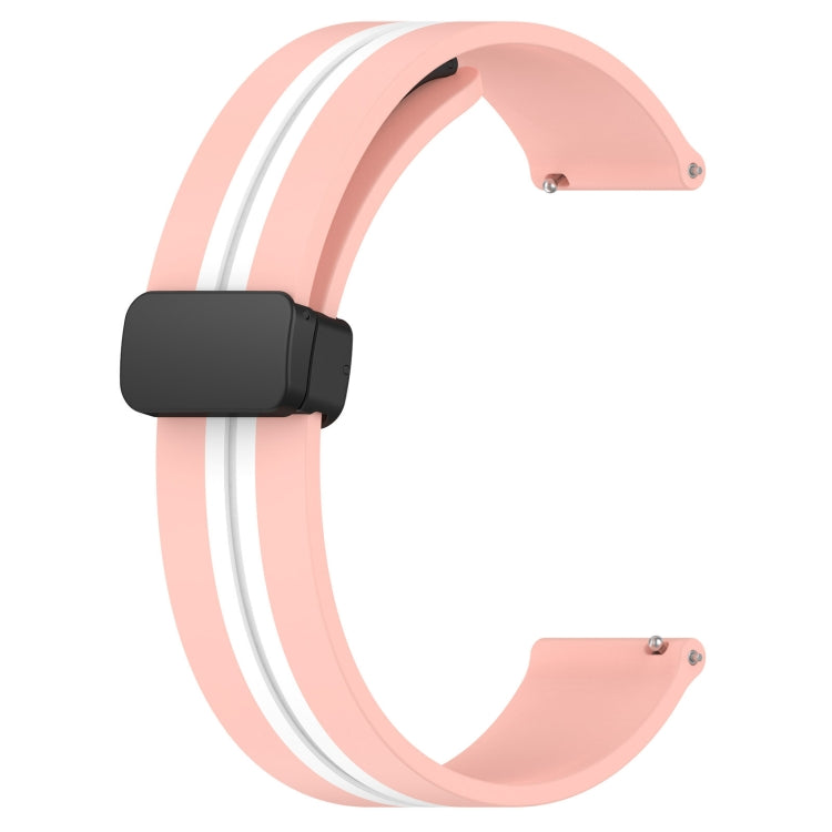 For Honor Watch GS 3 22mm Folding Magnetic Clasp Silicone Watch Band(Pink+White) - free shipping - PMC TechLife - Order now!