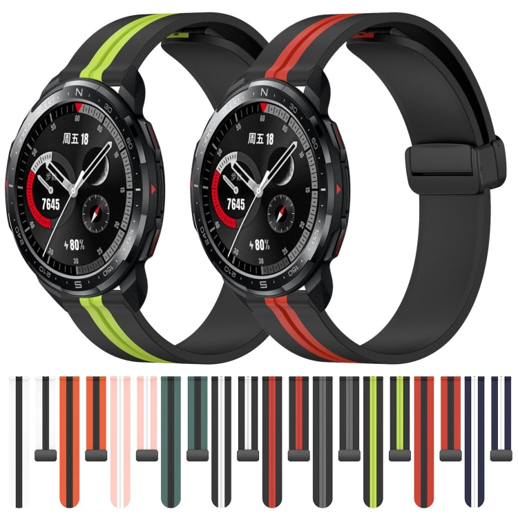 For Honor Watch GS Pro 22mm Folding Magnetic Clasp Silicone Watch Band(Midnight Blue + White) - free shipping - PMC TechLife - Order now!