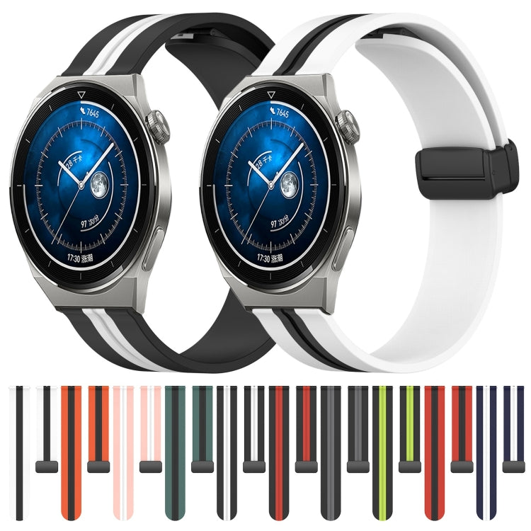 For Huawei Watch GT3 Pro 43mm 20mm Folding Magnetic Clasp Silicone Watch Band(Pink+White) - free shipping - PMC TechLife - Order now!