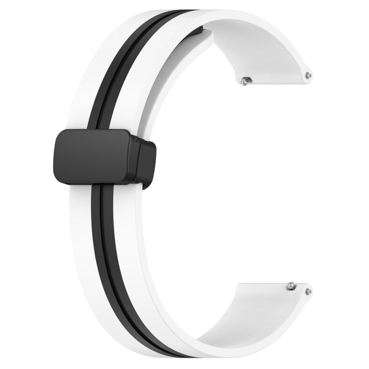 For Huawei Watch GT3 42mm 20mm Folding Magnetic Clasp Silicone Watch Band(White+Black) - free shipping - PMC TechLife - Order now!