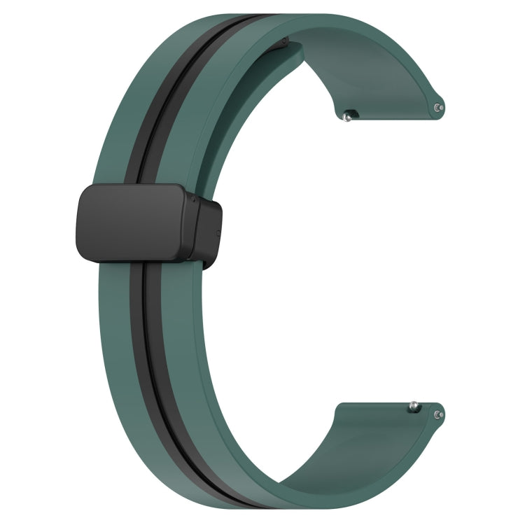 For Huawei Watch GT2 42mm 20mm Folding Magnetic Clasp Silicone Watch Band(Olive Green + Black) - free shipping - PMC TechLife - Order now!