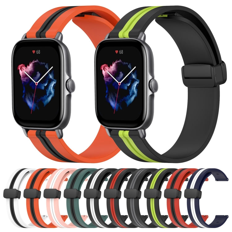 For Amazfit GTS 3 20mm Folding Magnetic Clasp Silicone Watch Band(Red+Black) - free shipping - PMC TechLife - Order now!