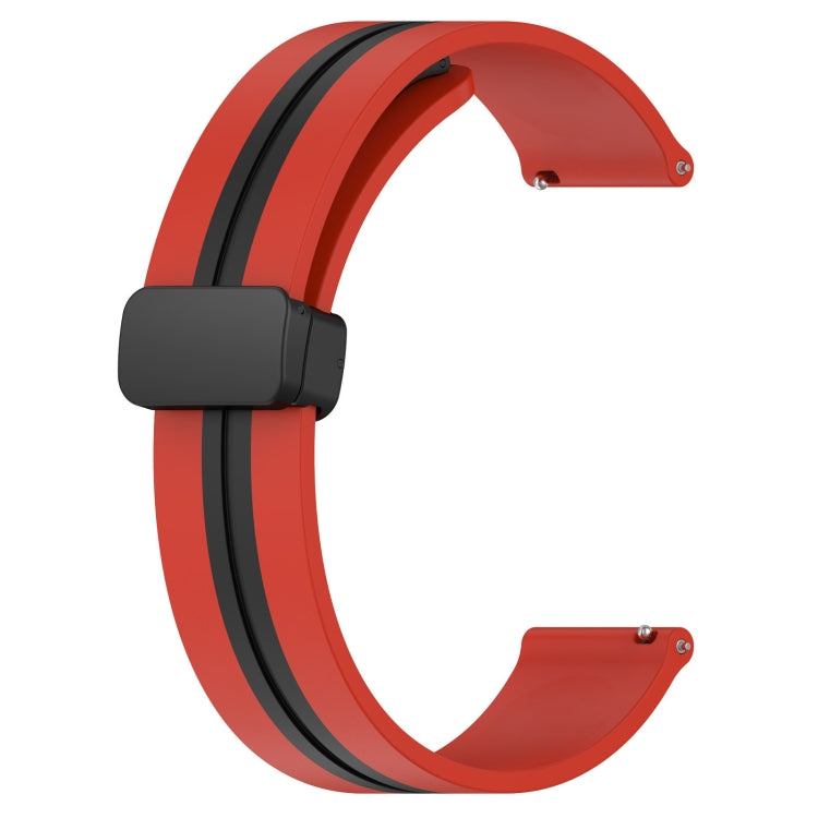 For Amazfit GTR 42mm 20mm Folding Magnetic Clasp Silicone Watch Band(Red+Black) - free shipping - PMC TechLife - Order now!