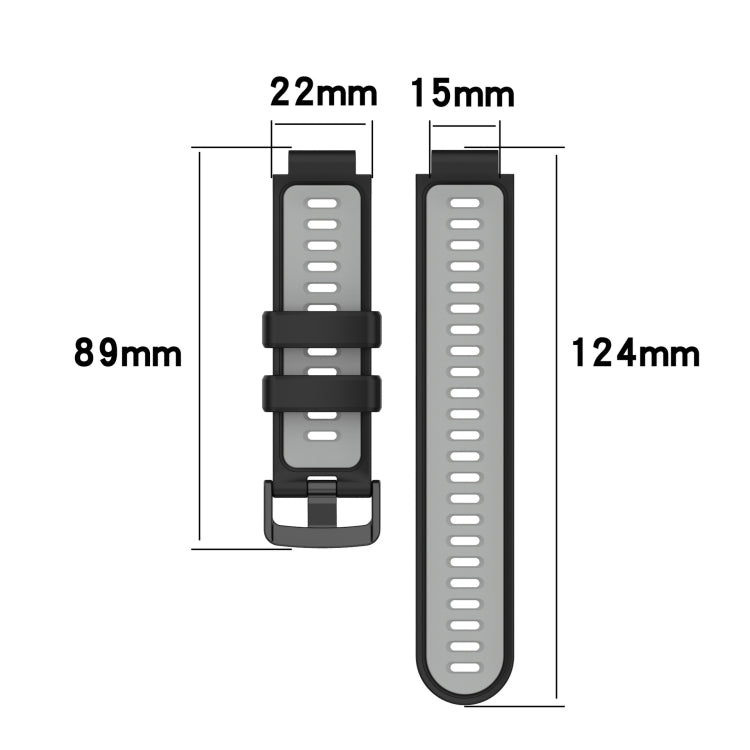 Compatible with Garmin Compatible witherunner 220 Two-Color Silicone Watch Band(Midnight Blue + White) - free shipping - PMC TechLife - Order now!