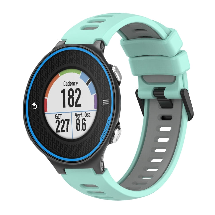 Compatible with Garmin Compatible witherunner 620 Two-Color Silicone Watch Band(Teal+Grey) - free shipping - PMC TechLife - Order now!