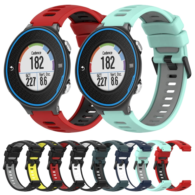 Compatible with Garmin Compatible witherunner 620 Two-Color Silicone Watch Band(Teal+Grey) - free shipping - PMC TechLife - Order now!