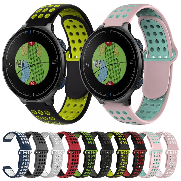 For Garmin Approach S5 Two-Color Punched Breathable Silicone Watch Band(Black+Red) - free shipping - PMC TechLife - Order now!