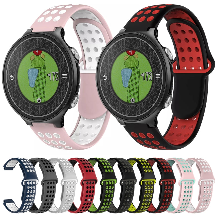 For Garmin Approach S6 Two-Color Punched Breathable Silicone Watch Band(Grey+White) - free shipping - PMC TechLife - Order now!