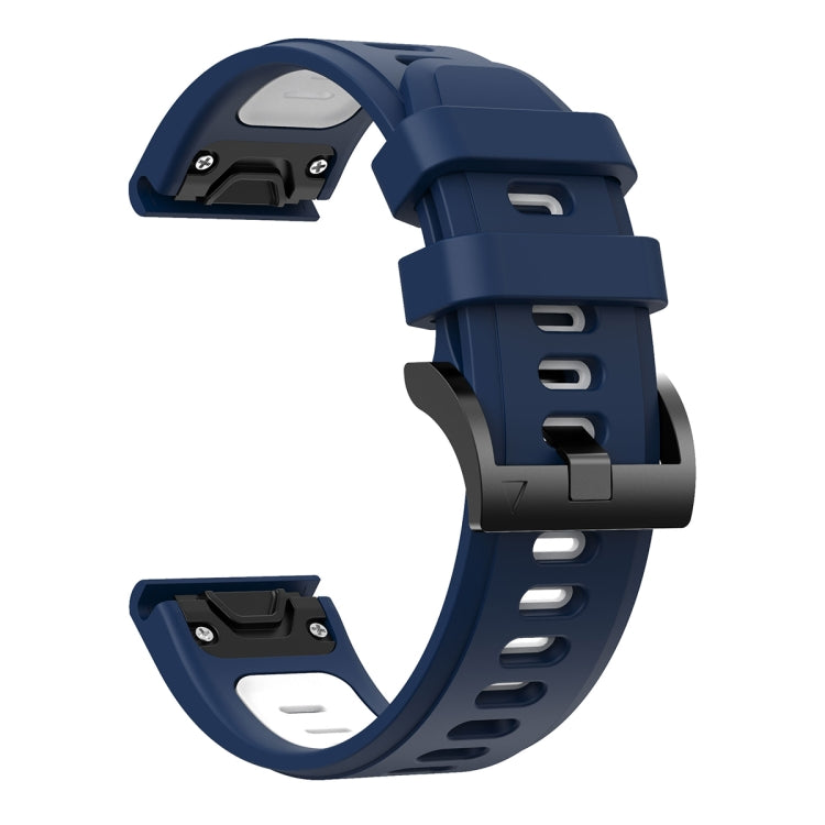 Compatible with Garmin EPIX Gen 2 22mm Two-Color Sports Silicone Watch Band(Midnight Blue + White) - Watch Bands by PMC TechLife | Online Shopping South Africa | PMC TechLife | Buy Now Pay Later Mobicred