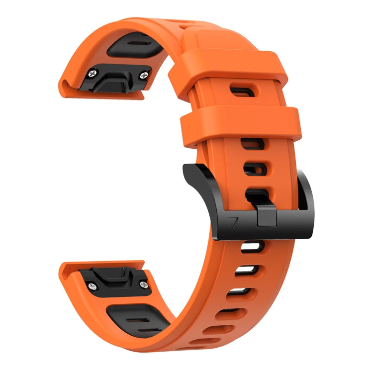 Compatible with Garmin EPIX Gen 2 22mm Two-Color Sports Silicone Watch Band(Orange+Black) - free shipping - PMC TechLife - Order now!