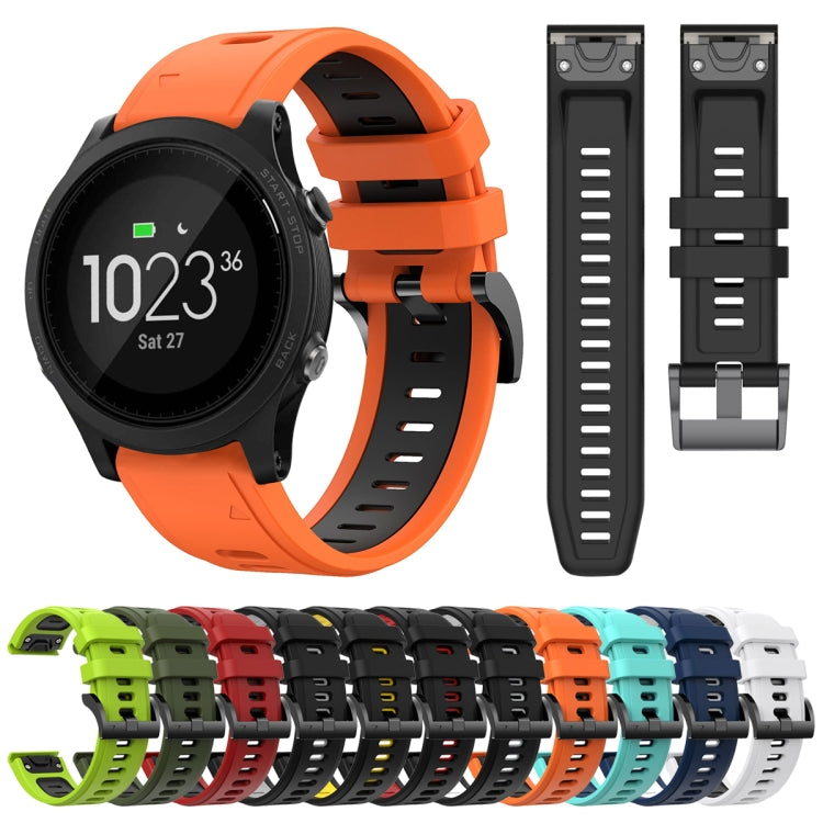 Compatible with Garmin Compatible witherunner 935 22mm Two-Color Sports Silicone Watch Band(Army Green + Black) - free shipping - PMC TechLife - Order now!