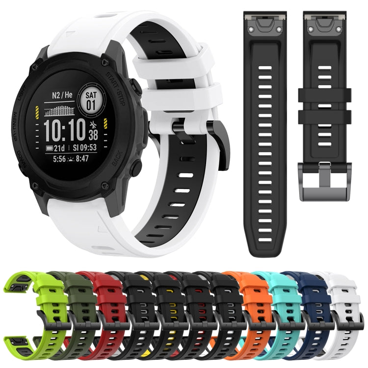 Compatible with Garmin Descent G1 22mm Two-Color Sports Silicone Watch Band(Black+Red) - free shipping - PMC TechLife - Order now!