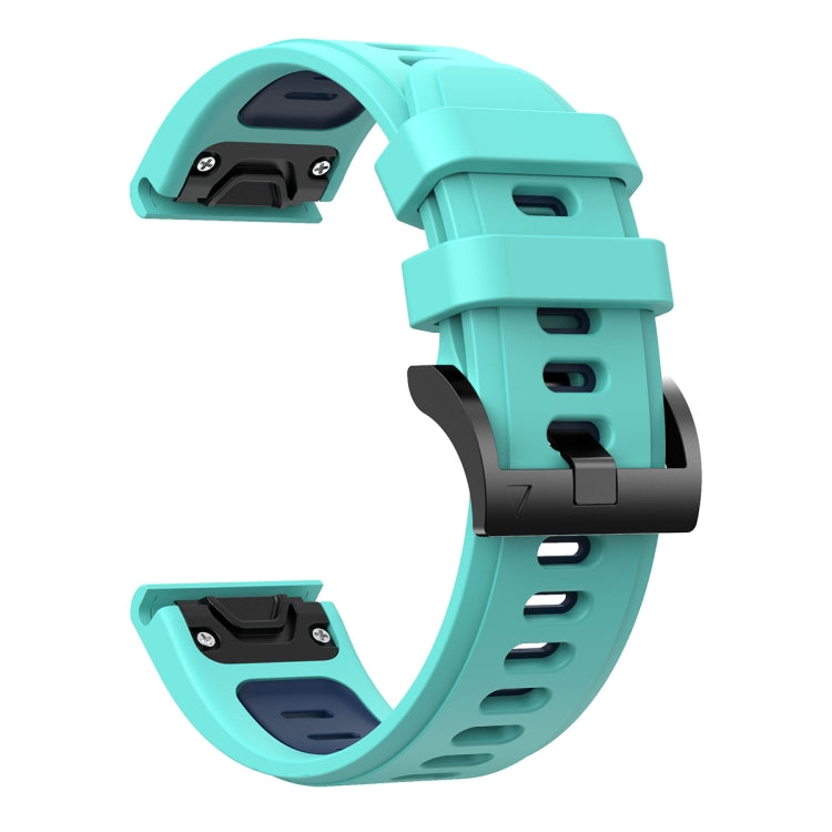 Compatible with Garmin Fenix 3 26mm Two-Color Sports Silicone Watch Band(Mint Green + Blue) - free shipping - PMC TechLife - Order now!