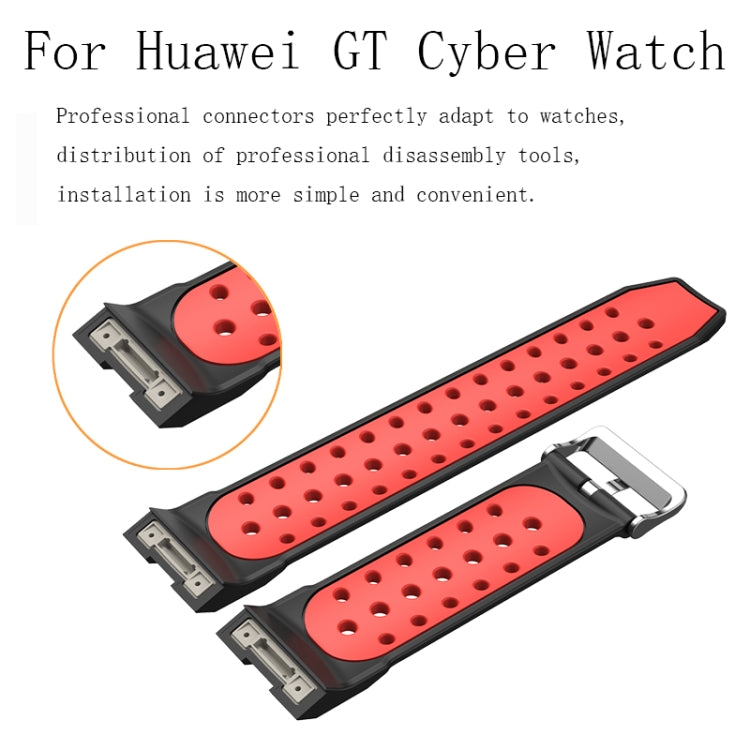 For Huawei Watch GT Cyber Two-Color Breathable Watch Band(Red+Black) - free shipping - PMC TechLife - Order now!