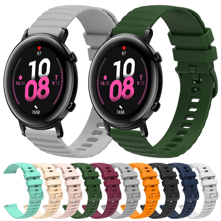For Huawei Watch GT2 42mm 20mm Wavy Dot Pattern Solid Color Silicone Watch Band(Beige) - free shipping - PMC TechLife - Order now!
