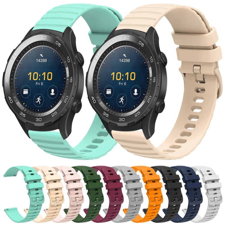 For Huawei Watch 2 20mm Wavy Dot Pattern Solid Color Silicone Watch Band(Black) - free shipping - PMC TechLife - Order now!