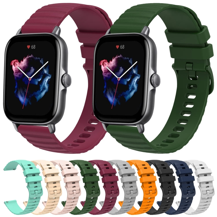 For Amazfit GTS 3 20mm Wavy Dot Pattern Solid Color Silicone Watch Band(Wine Red) - free shipping - PMC TechLife - Order now!