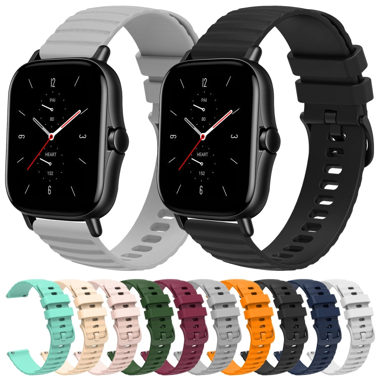 For Amazfit GTS 2E 20mm Wavy Dot Pattern Solid Color Silicone Watch Band(Navy Blue) - free shipping - PMC TechLife - Order now!