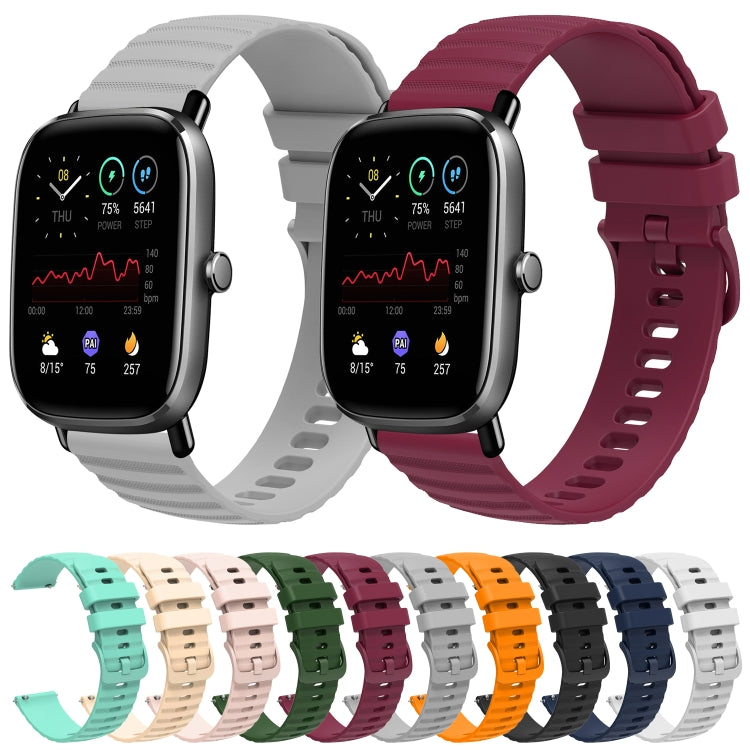 For Amazfit GTS 2 Mini 20mm Wavy Dot Pattern Solid Color Silicone Watch Band(Black) - free shipping - PMC TechLife - Order now!